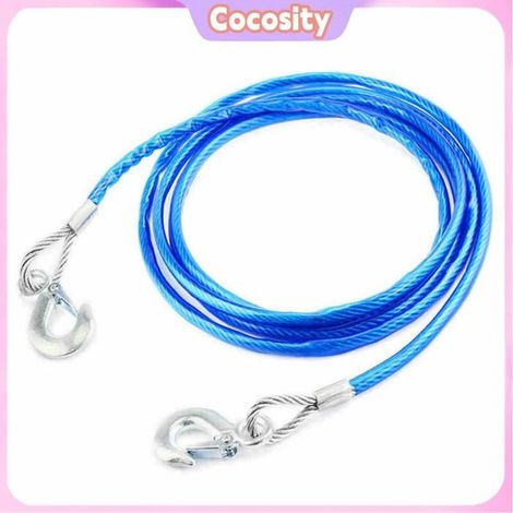 Cocosity Câble métallique de treuil Winch Rope Steel Wire Rubber Thicken Towing Rope Wear auto coffret 5m/16,4 pieds 7 tonnes (1/5)