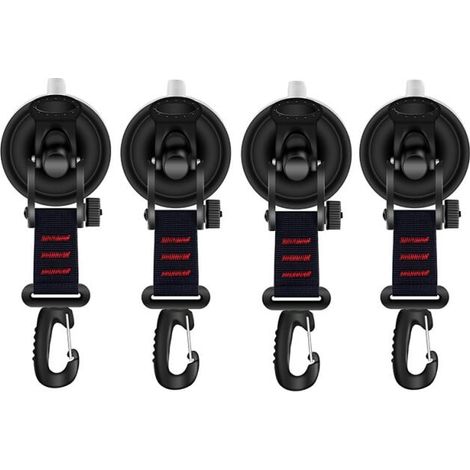 Pack of powerful suction cup hooks, camping tent attachment hooks, suction cup for car side awning, boat, camping tarp, tents (round buckle) YMYNY