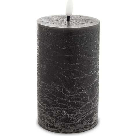 Bougie LED avec minuterie, noire, 12,5 x 7,5 x 7,5 cm