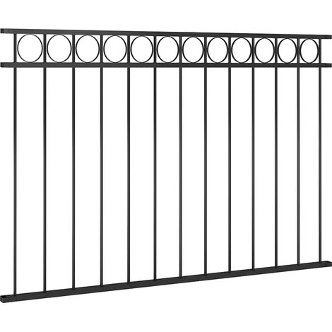Maison Exclusive - Zaunelement ASSEN Stahl 1,7 x 1 m Schwarz