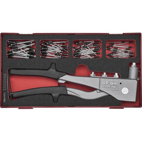 Set pince à riveter Foam1 tray 2,4- 3,02- 4,0- 4,8mm 81 pièces Teng Tools TEAHR81 (1/2)