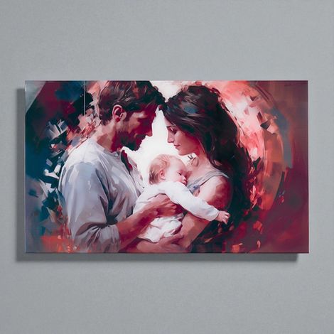 Quadro in vetro temperato 100x60 cm moderno - Famiglia (1/4)
