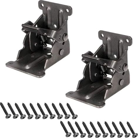 Pata de mesa con bisagras, 2 piezas de patas extensibles, bisagras autoblocantes, bisagras de soporte plegables, para mesa de trabajo plegable con patas extensibles plegables (negro)