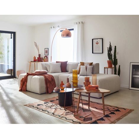 Caracas - 4-sitzer modulares ecksofa links - aus stoff - beige