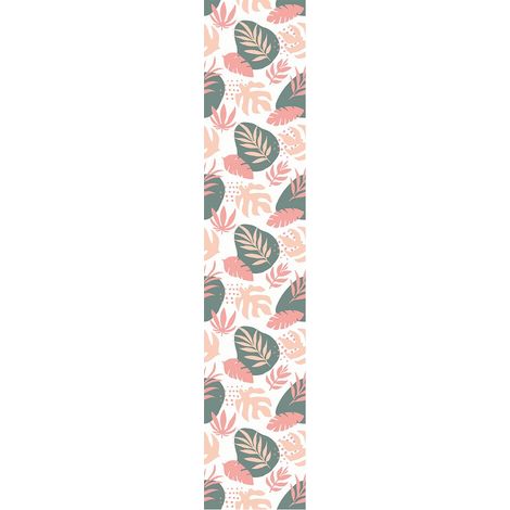 Papier Peint Intissé Pré-encollé Rouleau Wallpaper Tropical Feuilles de Palmier Roses Adhésif Décorative - 1 Roulle de H300 x L60 cm (1/4)