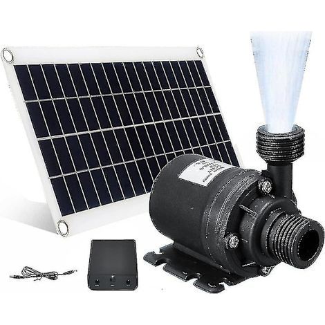 Pompe à eau solaire 50 W, débit 800 l/h, 12 V CC, compatible avec les fontaines de jardin - Faible niveau sonore (1/5)