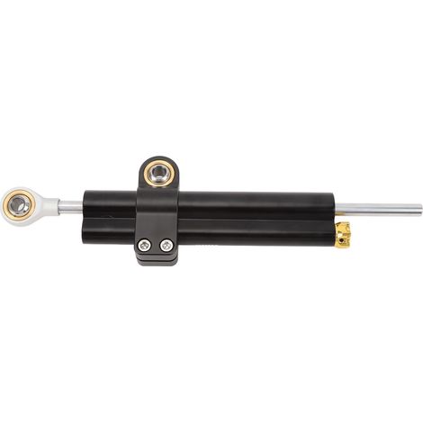 Jeffergarden Stabilisateur d'amortisseur de direction de moto réglable pour améliorer la stabilité et améliorer la sécurité moto universelle noire