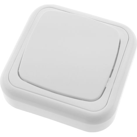 BeMatik - Interrupteur va-et-vient avec plaque de finition 80x80mm blanc (1/4)