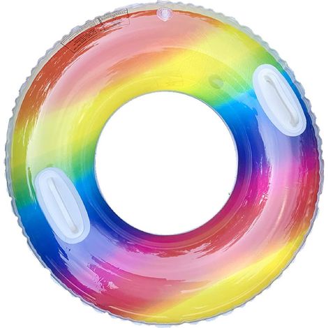 Bouée gonflable avec poignée, 90 cm, accessoire flottant conçu pour les activités nautiques récréatives.-AquaForge (1/5)