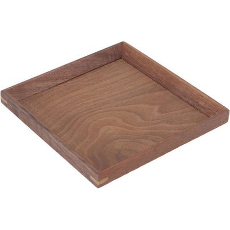 1 Plateau, Noyer massif, 15x15 cm, Bords surélevés, Design minimaliste, Maison restaurant bar (1/5)