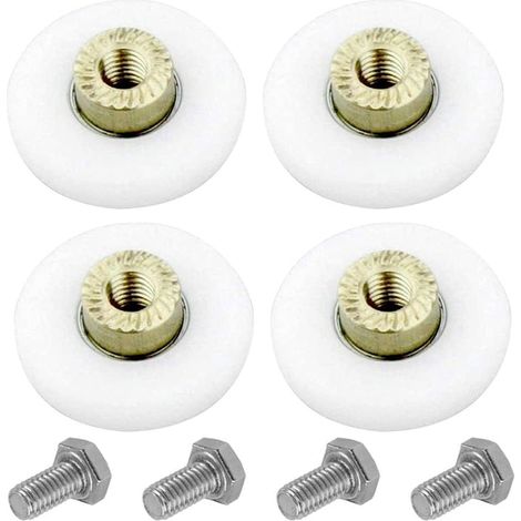 Schiebetürrolle, 4 Stück Duschrollen, Duschschienen, Rollenrad für Duschtür-Gleitrollen, Türersatzrad (20 mm) (1/5)