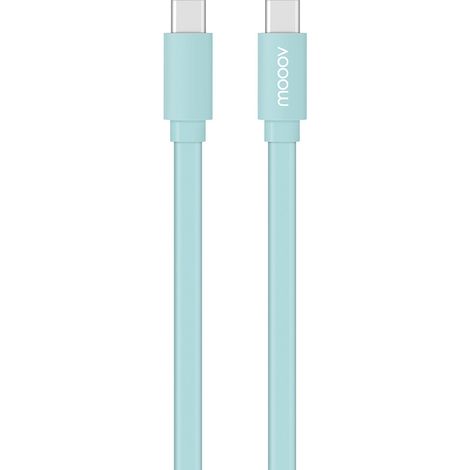 Câble USB-C / USB-C plat 1 m - bleu céladon (1/3)