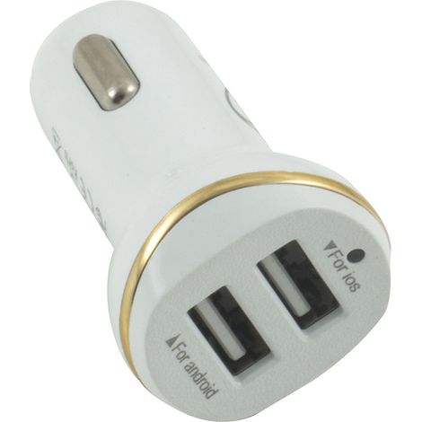 CARICABATTERIE UNIVERSALE 2 USB ACCENDISIGARI AUTO DR LD-8142 DW