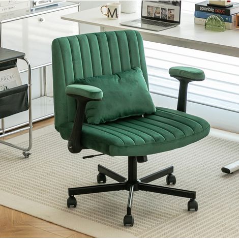 MEUBLIV Sedia da ufficio verde 70x64x92,9 cm con braccioli ribaltabili (1/5)