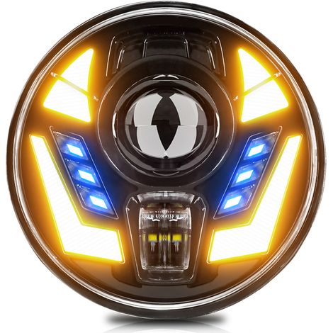 Faro LED da 7 pollici, faro rotondo impermeabile con abbaglianti e anabbaglianti DRL indicatori di direzione sostitutivi per Jeep Chevy Ford Land Rover Hummer Mazda, 1 PZ