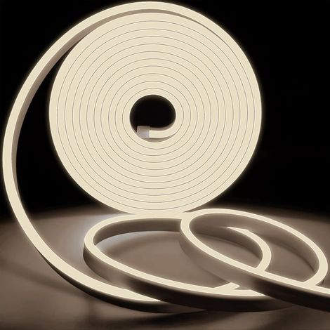 2 m langer, naturweißer LED-Neonstreifen, LED-Lichtleiste, 220 V, flexibler LED-Neonstreifen, Schutzart IP67, 120 LEDs/m, flexibles LED-Neonseil für die Innen- und Außendekoration (Netzteil im Lieferu (1/4)