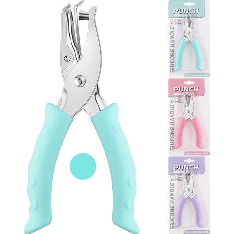 1 Perforateur Métal Poignée Souple 6mm Pour Papier Carte PVC Bricolage Bureau École (1/5)