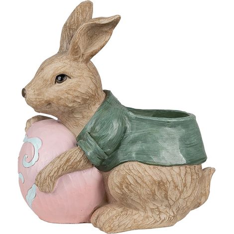 Pot de Fleurs Décoratif Design Lapin pour Jardin et Décoration Intérieure 27 x 16 x 30 cm - PANGIVO