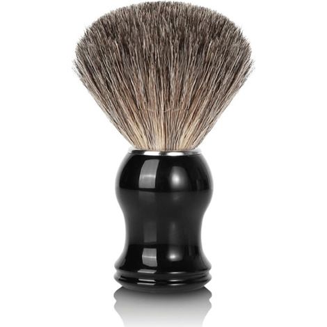 Pennello da barba artigianale per uomo, in pelo di tasso, compatibile con tutti i rasoi (con schiuma e sapone da barba), ideale per uomo (manico in ABS, 1 pezzo) (1/5)