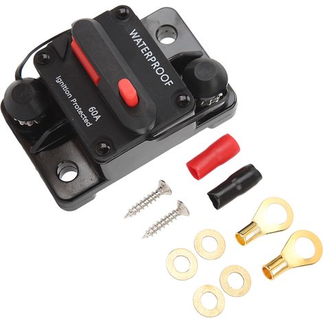 Disjoncteur Audio de voiture 12V, étanche, réinitialisation manuelle avec fusible pour système stéréo 60A (1/5)