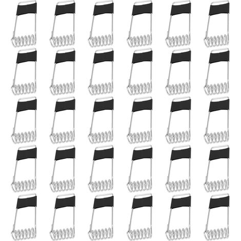 Pack of 30 Spring Clips for Recessed Spotlights Stainless Steel Black Wire 1 mm 40 x 16 mm Compatible with Recessed Spotlights (1/5)