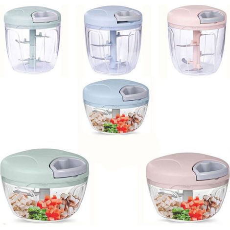 Hachoir Manuel,500 ml Hacher Découper et Mixer Légumes Viandes Noix Oignons Grace à ses Lames en Acier Inoxydable pour (1/5)