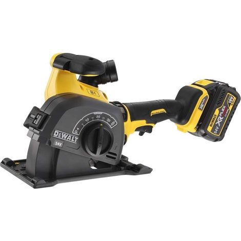 DeWALT - Fresa per scanalature a batteria 54V 125 mm, 2x batteria 6,0 Ah FLEXVOLT, caricabatterie DCG200T2 (1/10)