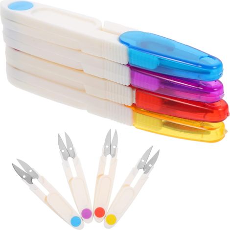 Ciseaux à broder (lot de 4), cisailles de taille, ciseaux à tissu, mercerie, couture, robustes, pour fil de pêche, travaux manuels en métal, mini-ciseaux portables en acier au carbone (1/5)