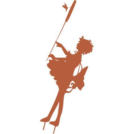 Enjoliveur de jardin silhouettes de fées métal décoratif extérieur artisanal jardin printemps décoration (1/4)
