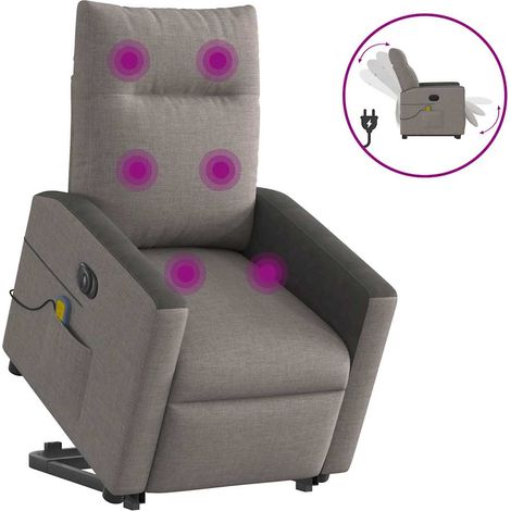 Fauteuil relax Fauteuil inclinable de massage électrique Taupe Tissu (1/5)