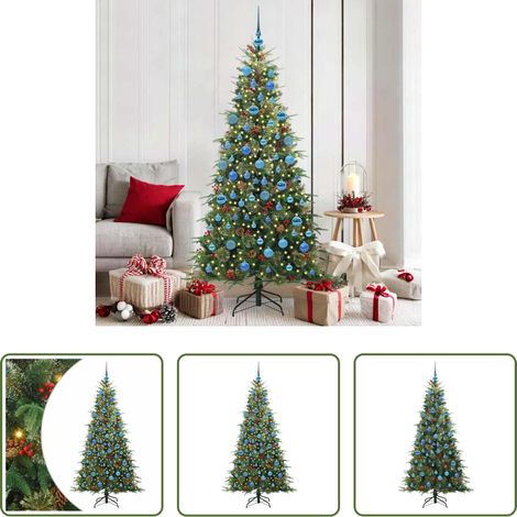 Dekoration -  Künstlicher klappbarer Weihnachtsbaum Grün 180 cm PE und PVC