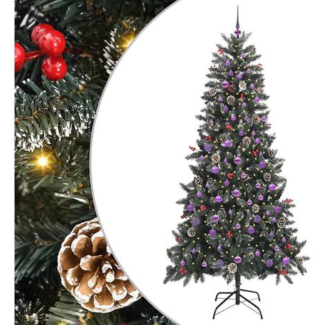 Künstlicher Weihnachtsbaum Grün 240 cm PVC, Plastik und Stahl vidaXL