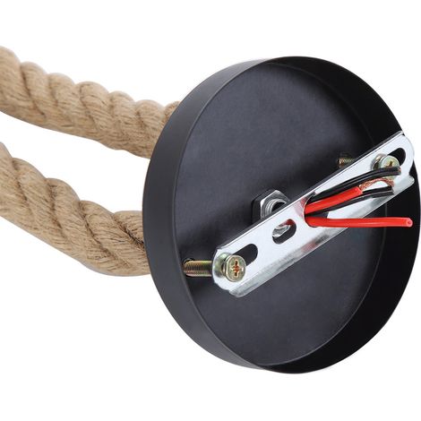 Douille E27, câble électrique en corde de chanvre de 1,5 m, support décoratif pour ampoule (deux douilles) (1/5)