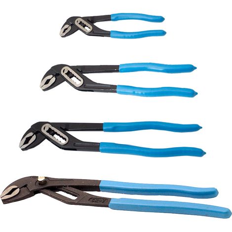 Bituxx® Set Wasserpumpenzange Rohrzange Klempner Zange Kombizange  175mm / 250mm / 300mm / 400mm