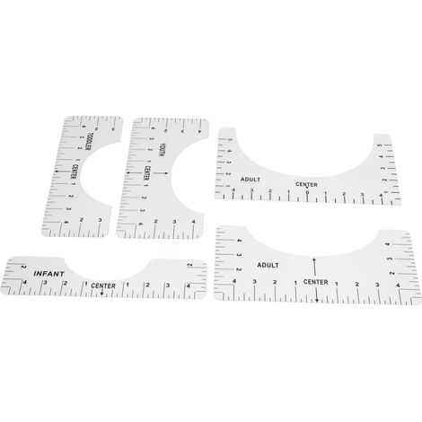 Wiederverwendbare PVC-T-Shirt-Führungshilfe zur Ausrichtung von Rundhalsausschnitten, Messlineal für Zuhause und Büro (1/5)