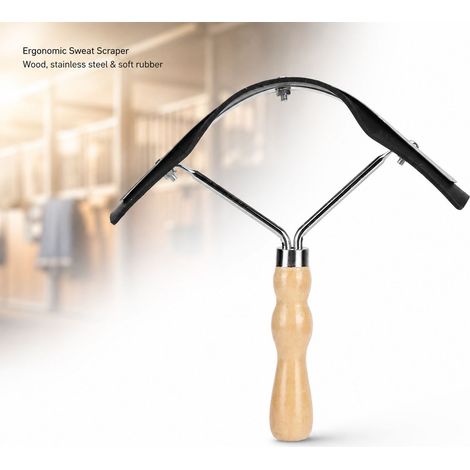 Racleur de sueur pour cheval en bois et acier inoxydable, outil de toilettage ergonomique antidérapant 22cm (1/5)