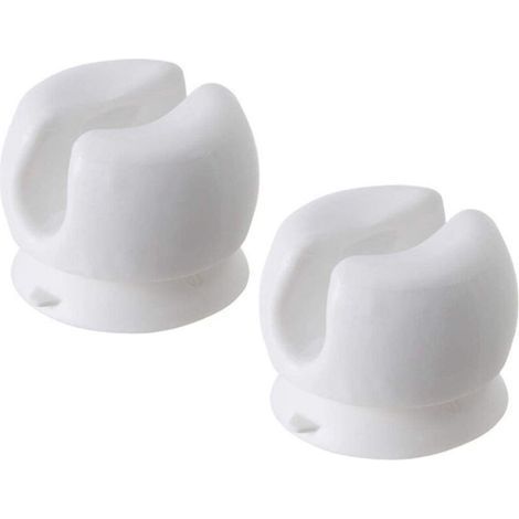 Lot de 4 supports de brosse à dents avec ventouse et adhésif, fixation murale discrète pour salle de bain, dimensions 2,5 x 2,5 x 2 cm (1/5)