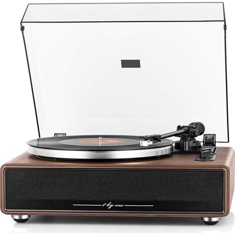 Platine Vinyle Courroie Hi-FI sans Fil Bluetooth  Haut-parleurs intégrés, Aux-in, arrêt automatique. (1/5)