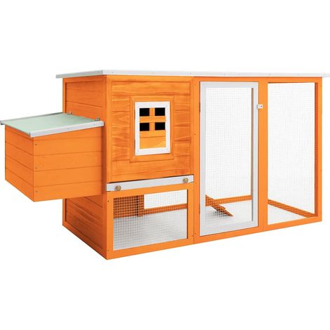 Enclos Poulailler extérieur - Parc enclos pour animaux Cage à poules avec 1 nichoir Bois BV120856 - BonneVie