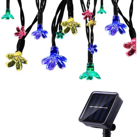 Guirlande Solaire Extérieure avec Fleur, 7M 50 LED Guirlande Lumineuse Solaire Etanche, 8 modes d'éclairage Lampe Décoratives pour Jardin Gazebo Patio Cour Clôture Extérieur (1/5)
