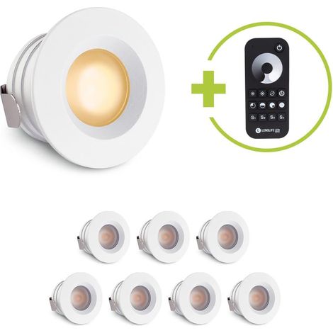 Einbaustrahler Mini flach Torino 3W 2700K IP44 - Farbe: weiß - Anzahl: 8x