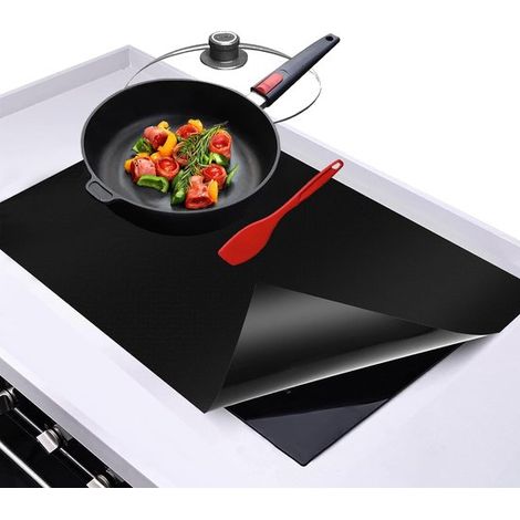 Protector de inducción 52x61 cm, Placa de cubierta para placa de cocina, Alfombrilla protectora para placa de inducción, Placa protectora, Negro (1/5)
