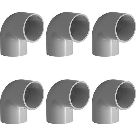 6 x Coudes PVC à 90° 50mm, Raccord U Angle Droit, Assemblage Adhésif pour Deux Tubes, Tuyau en PVC Collable, Manchon à Colle pour Conduites (1/5)