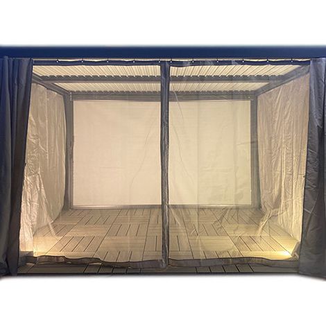 set 8 zanzariere per pergola giardini di maggio "magnolia" 300x400 cm