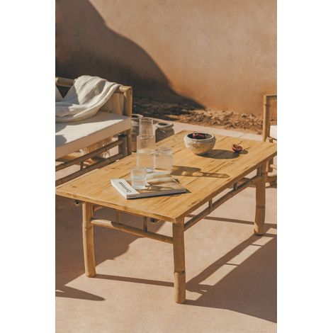 SKLUM Gartenset mit 3-Sitzer-Sofa, 2 Sesseln und Livayna-Couchtisch aus Bambus  Bambus