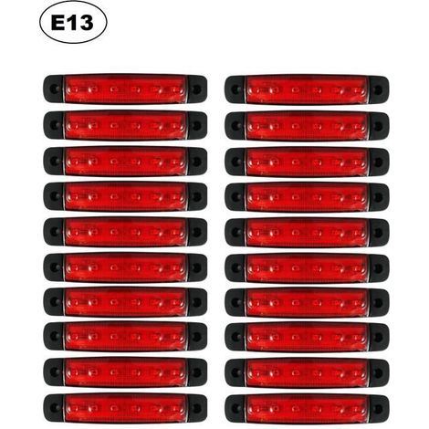 20x Feux de Gabarit Marqueur Rouge 24V Feux de Position Arrière pour Camion Châssis Remorque MAN DAF Volvo Scania Fiat Renault (1/4)