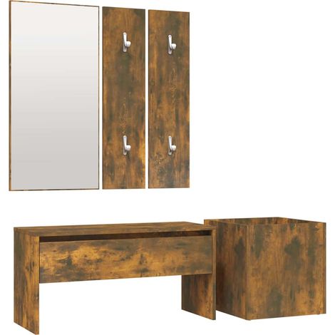 Maison Exclusive - Garderoben-Set Räuchereiche Holzwerkstoff (1/5)