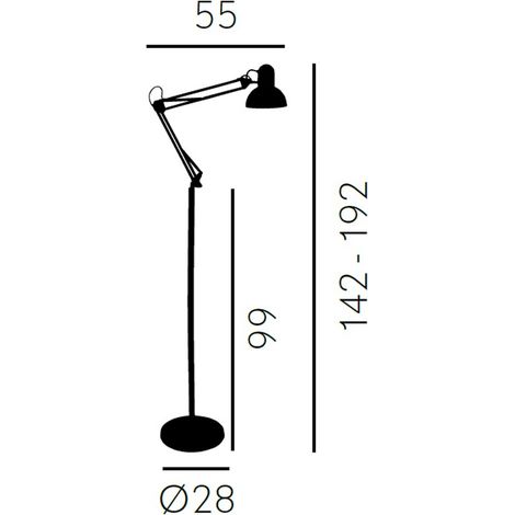Lámpara de Pie ANTIGONA articulado 1xE27 L.15xAn.12,5xAl.Reg.cm Negro e Cromo (1/3)