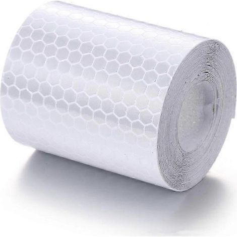 Nastro adesivo riflettente di segnalazione per auto, motocicli e biciclette (100 cm x 5 cm) - Film protector luce per la sicurezza notturna (1/5)