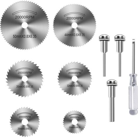 Disques coupe pour Dremel - Lame scie circulaire HSS - Pour bois, plastique, métal - Miniature précise (1/4)